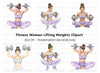 Strong Woman Weightlifting Clipart Bundle