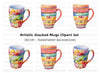 Stacked Striped Mugs Clipart Bundle