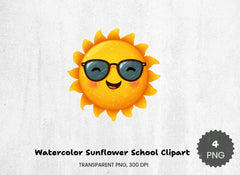 Sunflower School Clipart Bundle - CraftNest - Digital Crafting and Art