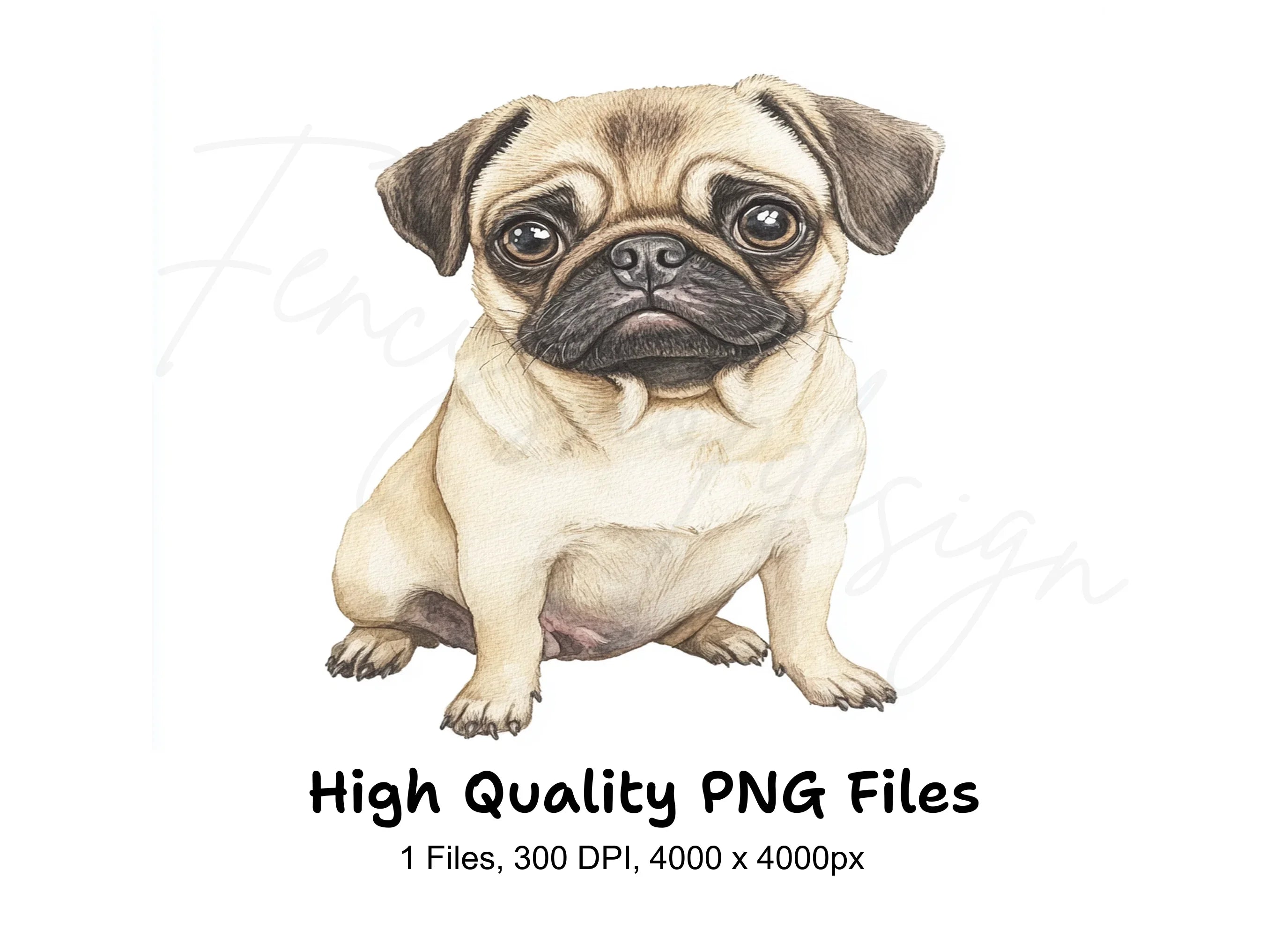 Adorable Pug Puppy Clipart Bundle