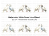 White Dove Pair Clipart Bundle