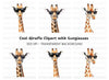 Cool Giraffe With Sunglasses Clipart Bundle