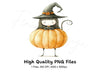 Cute Witch Girl in Pumpkin Clipart Bundle