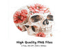 Floral Skull Clipart Bundle