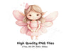 Cute Pink Fairy Clipart Bundle