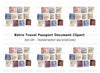 Old World Travel Stamp Clipart Bundle
