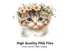 Cute Kitten Faces with Flower Crowns Clipart Bundle