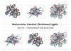 Oyster Shells Christmas Lights Clipart Bundle