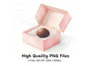 Pink Gift Box Chocolate Truffle Clipart Bundle