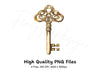 Vintage Gold Skeleton Keys Clipart Bundle