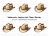 Rustic Cowboy Hats Clipart Bundle