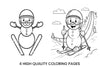 Cute Snowman Skiing Coloring Books