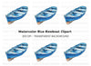 Blue Rowboat Clipart Bundle