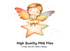 Cute Star Sitting Fairies Clipart Bundle
