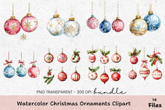 Christmas Ornaments Clipart Bundle - CraftNest - Digital Crafting and Art
