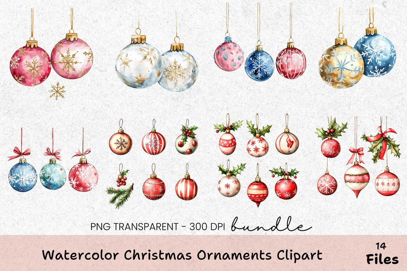 Christmas Ornaments Clipart Bundle - CraftNest - Digital Crafting and Art