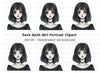 Dark Aesthetic Goth Girl Clipart Bundle