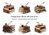Vintage Books and Quill Clipart Bundle