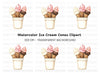 Delicious Ice Cream Cones Clipart Bundle