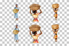 African Woman Carrying Basket Clipart Bundle - CraftNest - Digital Crafting and Art