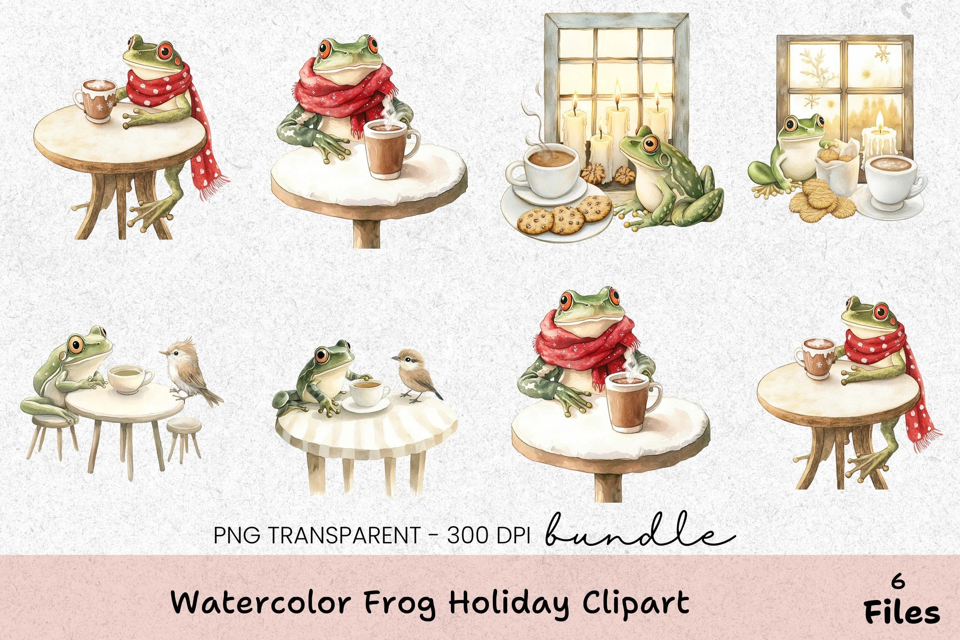 Frog Holiday Clipart Bundle - CraftNest - Digital Crafting and Art