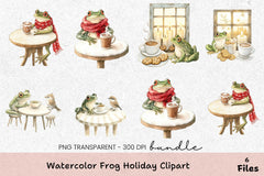 Frog Holiday Clipart Bundle - CraftNest - Digital Crafting and Art