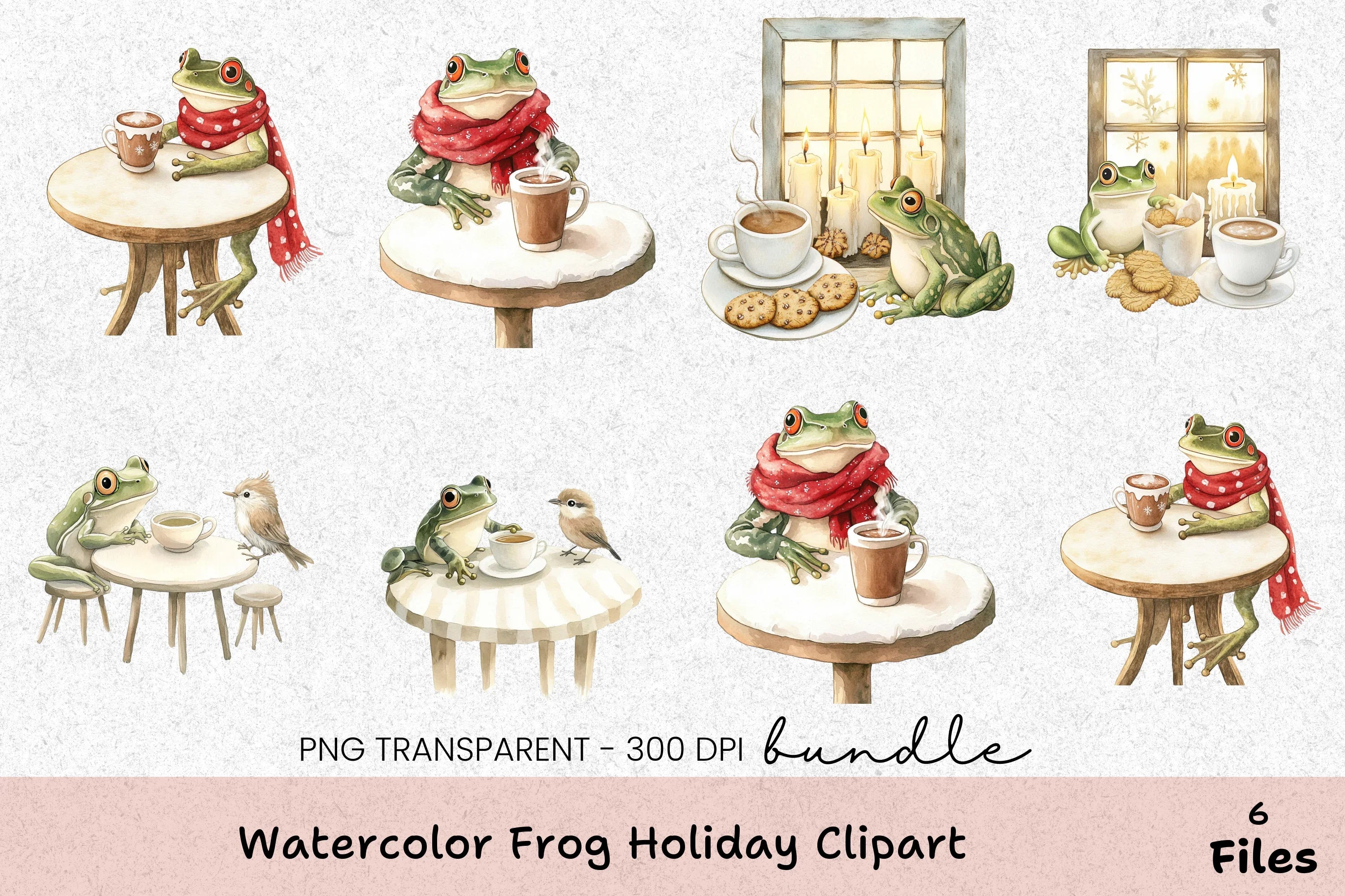 Frog Holiday Clipart Bundle - CraftNest - Digital Crafting and Art