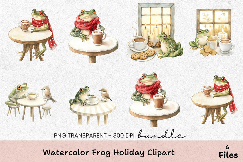 Frog Holiday Clipart Bundle - CraftNest - Digital Crafting and Art