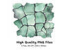 Green Cracked Stone Clipart Bundle