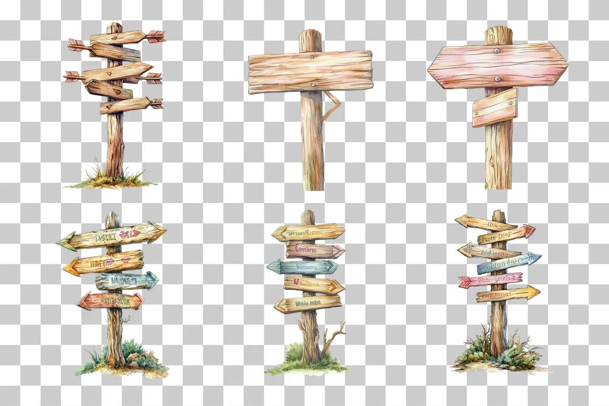 Imaginary Direction Signpost Clipart Bundle - CraftNest - Digital Crafting and Art