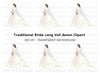 Graceful Bride with Veil and Floral Dress Clipart Bundle