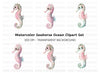Pastel Seahorse Clipart Bundle