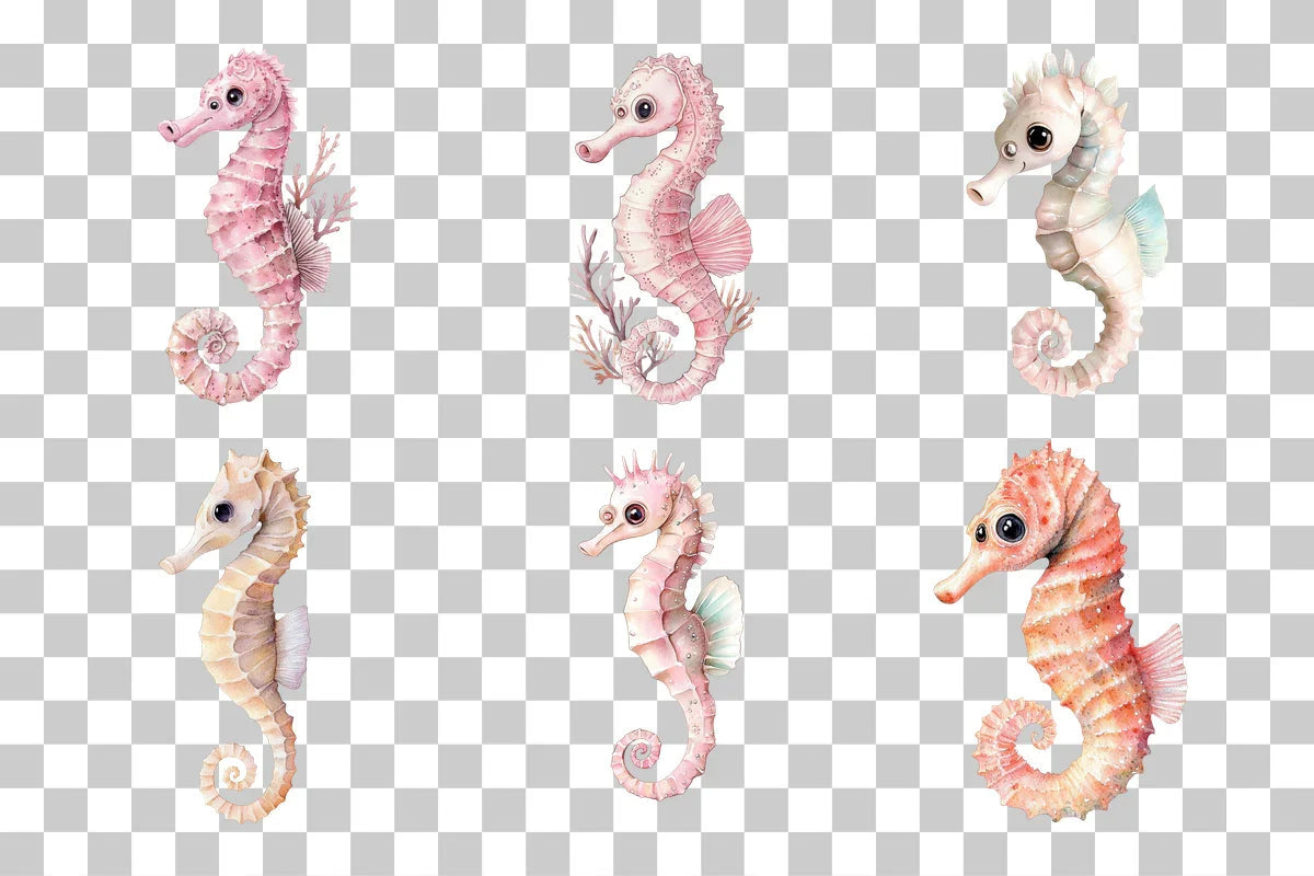 Nursery Seahorse Clipart Bundle - CraftNest - Digital Crafting and Art