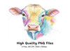 Colorful Cow Clipart Bundle