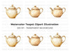 Elegant Teapot Clipart Bundle