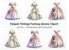 Regal Ball Gown Clipart Bundle