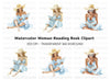Women Reading Books Clipart Bundle