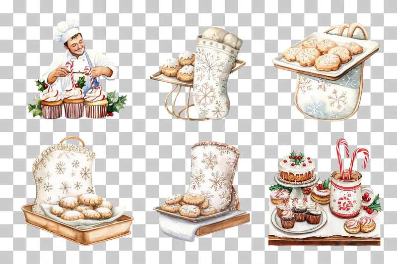 Christmas Kitchen Baking Clipart Bundle - CraftNest - Digital Crafting and Art