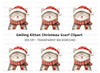Cute Christmas Cat with Santa Hat Clipart Bundle
