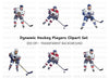 Dynamic Hockey Players Clipart Bundle