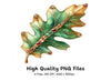 Jeweled Oak Leaves Clipart Bundle