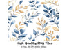 Seamless Blue Gold Floral Patterns Clipart Bundle