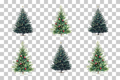 Classic Christmas Tree with Ornaments Clipart Bundle - CraftNest - Digital Crafting and Art