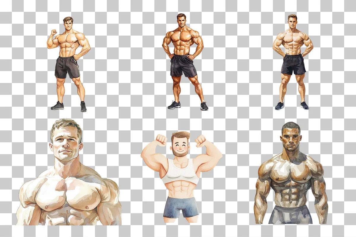 Fitness Muscle Man Clipart Bundle - CraftNest - Digital Crafting and Art