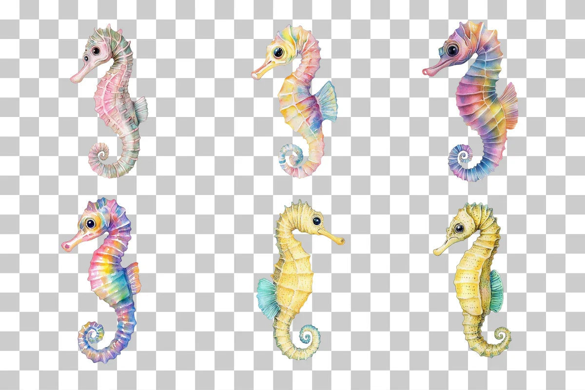 Colorful Seahorse Clipart Bundle - CraftNest - Digital Crafting and Art