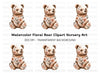 Floral Bear Baby Shower Clipart Bundle