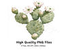 Flowering Prickly Pear Cactus Clipart Bundle