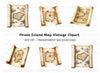 Rolled Up Treasure Map Clipart Bundle