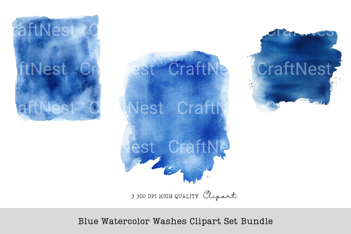 Blue Washes Clipart Bundle
