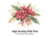 Poinsettia and Holly Christmas Clipart Bundle